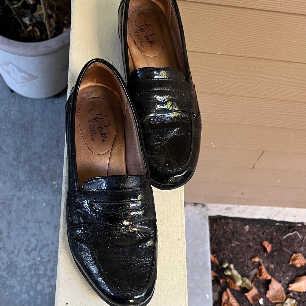 Life Stride Shiny Black Loafers